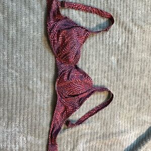 Title Nine Red and Black Bikini Top